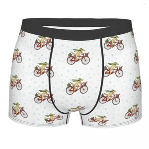 Underpants Men's Dog Riding Bicycle Boxer Briefs Shorts Panties Soft Underwear Cycling Race Homme Novelty S-XXL