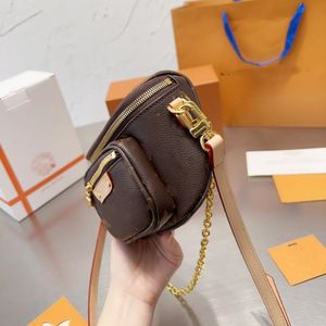 Модельер -дизайнер Mini Bumbag Women Thist Sags Роскошное коричневое цветок легкий мешочек на ремешках Fannypack Mens Bent Bag Сумка Crossbody Fanny Pack 18 x13см