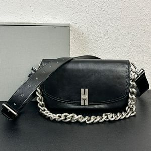 Crossbody väska messenger handväska kvinnor handväskor kedja axel remmar övre lager kohud silver hårdvara intern dragkedja ficka mode bokstav