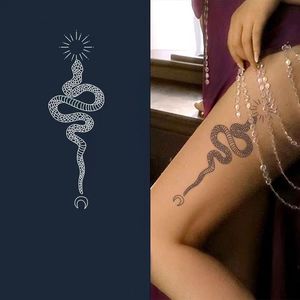 Naklejki na tatuaż soków trwa 15 dni gwiazda księżyca kwiat wąż fałszywy tatuaż wodoodporny półtrwałe dzielnice dzieło kobiety kobiety