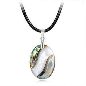 Colares com pingente concha natural gargantilha pérola e abalone costura oval colar longo colar jóias de casamento