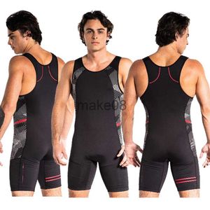 Tute da uomo Wrestling da uomo Canotta Body Body Completo Intimo GYM PowerLifting Sollevamento pesi Abbigliamento Running Skinsuit J230720