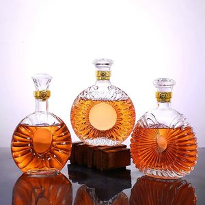 Bicchieri da vino Decanter per whisky Fondo in vetro di cristallo Contenitori per birra Bottiglie Strumenti per bar per la casa Lente decorativa 230719