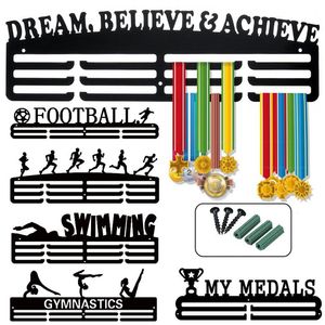 Badrumshyllor 30 Typ Multi-Style Medal Hanging Holder Rack Hanger Bracket Wall Hooks Office Decor Iron Triathlon Running Sport288p
