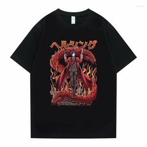 Camiseta Masculina Anime Hellsing Ultimate Alucard Camiseta Masculina Feminina Vintage Oversized T-shirts Streetwear Masculino Gothic Vampire Horror Shirt