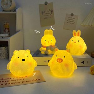 Luzes noturnas caixa de luz led para bebê brinquedo para dormir crianças presentes de natal para o ano porco urso lâmpada decoração animal criativa
