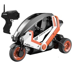 Electric RC Car 2 4G RC Tricycle 1 8 Toy Professional Fancy Stunt High Speed ​​Drift Motorcykel Automatisk balans Racing Boy 230719