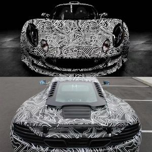 Black White Camouflage Vinyl Wraps Adhesive PVC Film Car Wrap Racing Car Camo Sticker Vehicle Diy Decal With Air Release243i