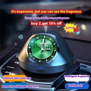 Car Air Freshener 2022 New Smart Car Clock Spray Aromatherapy Instrument Console Fragrance Diffuser Luminous Perfume Accessories Start Stop Luxury x0720