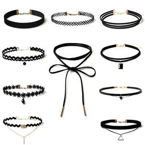 Gothic Minimalist Diy Jewelry Lolita Fake Collar Choker Collar Necklace Combination Set