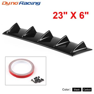 ABS Plastic Universal Black BAKE stötfångare Läppchassi Diffusor Spoiler 7 Fin Shark Fin Style239m