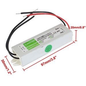 30pcs DC 12V 10W Waterproof ip67 Electronic LED Driver Adapter Outdoor Use Power Supply Led Strips Lighting Transformer AC 90-250V223Q