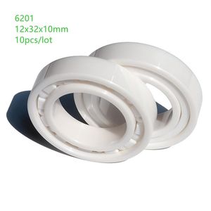 10pcs 6201 ZRO2 Pełne łożysko ceramiczne 12x32x10 mm cyrkonia ceramiczne głębokie łożyska kulkowe rowka 12 32 10 mm261a