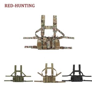 Neue Mag Träger Brust Weste Taktische Brust Rig Airsoft Jagd Leichte Molle Tasche Halter für M4 M16 201215242F