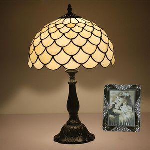 Antyczna nordycka lampa stołowa w stylu Art Deco rustykalne witraże vintage Bedside Bulbo Light Office Cafe Bar Lampa stołowa Lampka Światła do mieszkalnego łóżka 228h