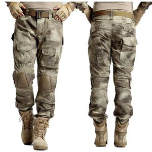 Outdoor Pants Multicam Camouflage Military Tactical Army Uniform Trouser Hiking Paintball Combat Cargo With Knee Pads255B