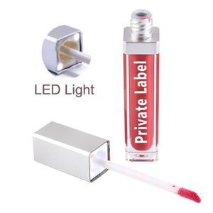 2021 Trend LED Light and Mirror Liquid Lipstick Whole Lipgloss Shinny Lip Gloss Cosmetics Prywatna marka dostawcy 246c