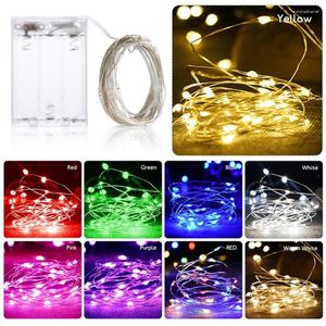 Cordas 2m 3m 5m 10m Fio de Cobre LED Luzes de Corda de Fada Guirlanda Alimentada por Bateria para Festa de Natal Decoração de Festa de Casamento