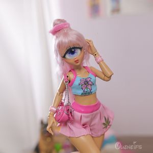 Куклы кукол 14 Циклопс девочки Yuelu Body Body and Pink Harajuku Спортивный стиль граффити -смоляные игрушки Подарочный мяч Соединенный 230719