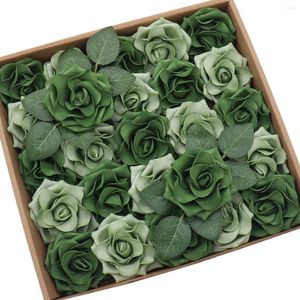 Fiori decorativi D-Seven Schiuma artificiale 25 pezzi Petite Avalanche Rose W/Stem Per decorazioni di nozze fai da te Tavolo Centrotavola floreale Creazione di ghirlande