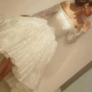 2019 nowe proste Bling Krótkie mini koktajlowe sukienki cekinowe na ramionach długość herbaty Otwórz Back Back Plus Size Homecoming Sukienka PROM245Y