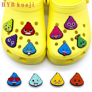 Conceito de personagem de cocô fofo HYBkuaji pingentes de sapato por atacado decorações de sapatos fivelas de pvc para sapatos