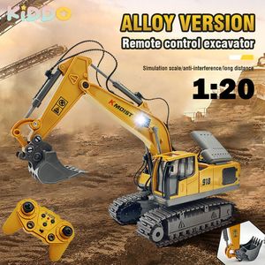 Elektrikli RC Araba RC Excavator Prawler Traktör 2 4G 1 20 Hafif Kamyonlu Radyo ile Uzaktan Kumanda Çocuk Hediyesi için Doğum Günü Oyuncakları 230719