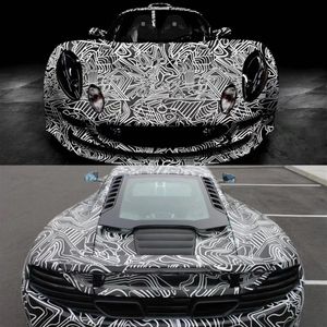 Black White Camouflage Vinyl Wraps Adhesive PVC Film Car Wrap Racing Car Camo Sticker Vehicle DIY Decal with Air Release245L