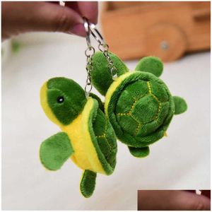 Hårklämmor Barrettes Little Turtle Soft Plush Doll Keychain Söt tecknad sköldpadda påse Pendant Kids Toys Car Keyrings Men Women Dro Dhuxn