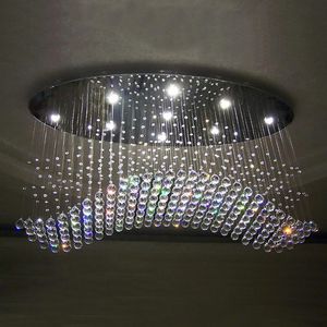 lustres cortina oval wave lustres modernos lâmpada de cristal sala de estar el iluminação205m