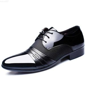 Klänningskor Herrklänningskor Fashion Leather Men Business Flat Shoes Black Brown Hateble Men Formell Office Working Shoes Big Size 38-48 L230720