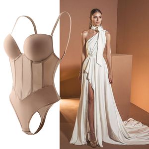 Kvinnors Shapers Corset Large Size Underwear Recked Tight Wedding Dress Backless Shapewear Sexy Body Shapers Sling Bodysuit 230719