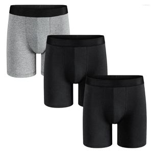 Unterhosen 3 teile/paket Mid-Long Boxer Shorts Unterwäsche Mann Baumwolle Männlich Für Männer Sexy Homme Boxershorts Box Höschen Slips