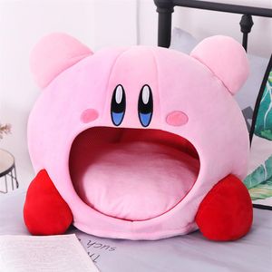 New Puppy Cat Dog Soft Warm Nest Kennel Bed Cute Kirby Plush Small Pet House Sleeping Mat Products Cozy Beds LJ201225313S