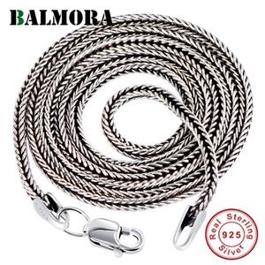Balmora Real 925 Sterling Silver Foxtail Chains Chokers Long Necklaces for women men forペンダントジュエリー16-32インチ308e