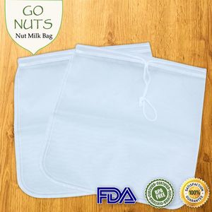 Saco de malha de filtro de alimentos Nozes Leite Suco de germinação Sopa de alimentos crus Reutilizável Filtro incrível Grau alimentício 11 8 x 11 8 polegadas 232L