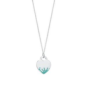 Moda argento 925 lettera cuore di pesca collana smaltata uovo collane signore amore collane ciondolo per donna accessori314q