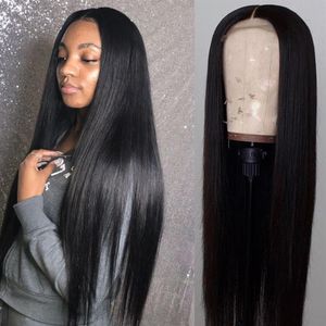 13x4 Closure Reta Lace Closure Peruca de Cabelo Humano Liso Sem Cola Pré Depenado Peruca de Cabelo Brasileiro Remy187z