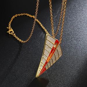 hip hop Paper airplane Pendant necklace for men golden silver rhinestone luxury necklace chain fashion jewelry323H