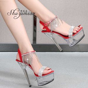 Sandals women shoes summer sandals gladiator heels Pole Dance High-heeled Sandals Clear High Heels Platform Diamonds Sandals Striper L230720