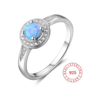 Mix Design Fabrik direkt Opalsteine S925 Silber Ring Modeschmuck Hochzeitsgeschenke echte 925 Sterling Ringe blau weiß gemst273E