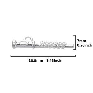 Instrument muzyczny fletu 3D DIY Charms Zinc Stop Rhodium Plated Music Wising Making2748