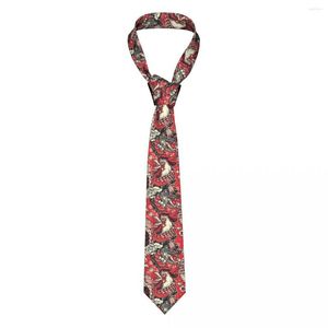 Галстуки мужская галстук Слим хужаная старая школьная змея и петух головы татуировки