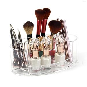 Lagringslådor Rensa akryl Makeup Organizer Box Lipstick Nail Polish Display Stand Holder Cosmetic Case smycken