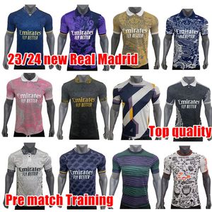 2023 Training Training Finals Finals Soccer Jersey Football Shirt Men Real Madrids Kort ärm Camaveringa Rudiger Camiseta Men Top 2024 Uniforms Vini Jr Tchouameni