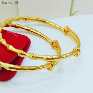 24K guldfärg armband för kvinnor bambu charm armband armband justerbar pulseira femme bröllop smycken tillbehör gåvor l230704