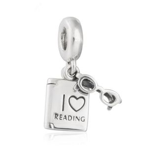 Love Reading book charms authentic S925 sterling silver beads fits DIY Jewelry bracelets 791984247B