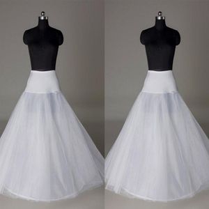 In Stock Petticoats Cheap 2015 Crinoline White A-Line Bridal Underskirt Slip No Hoops Full Length Petticoat for EveningPromWedding1772