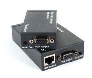 300m HD 1080p VGA UTP Extender 1x1 splitter med ljud över CAT5/5E/6 RJ45 Ethernet -kabelstöd för bildskärmar Projektor HDTV