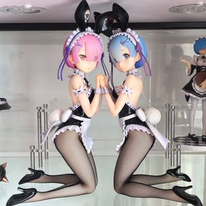 Anime Manga 29cm Re: Zero Anime Figure Rem Ram Bunny Girl Ver. PVC Action Staty Staty Decorations Model Toys